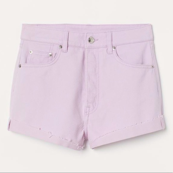 Women’s H&M Divided Light Purple High Waist Denim Shorts - Picture 2 of 5